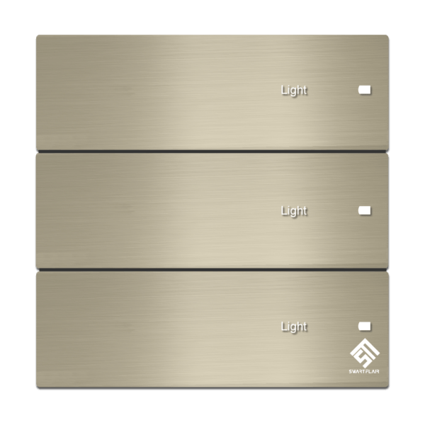 3Gang Touch Smart Switch Champagne Gold