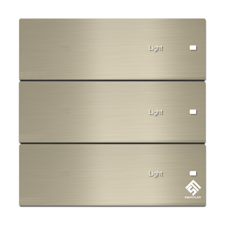 3Gang Touch Smart Switch Champagne Gold