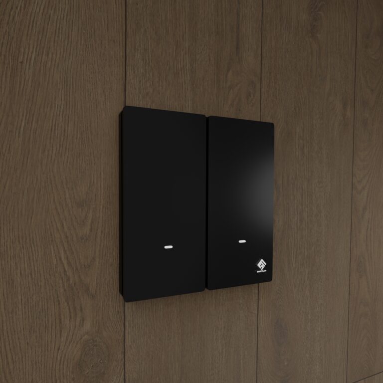 Two-Gang Light Switch - Pearlescent Black