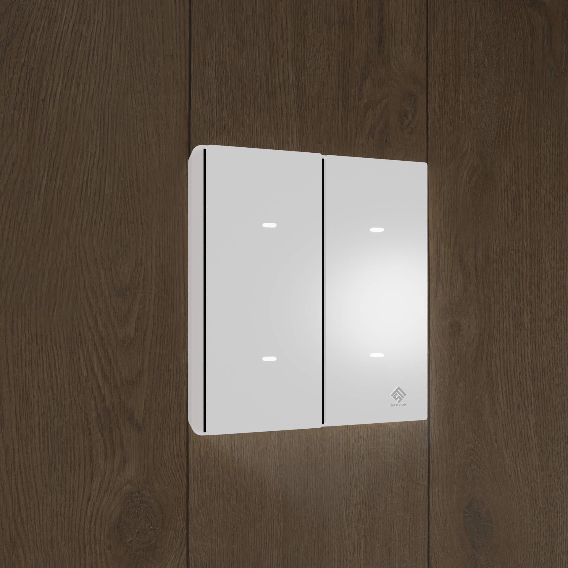 leftside4-1.jpg 4Gang Light Switch - Pearlescent White