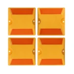 Milisten 4Pcs Yellow Road Reflectors Plastic Ramp