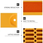 Milisten 4Pcs Yellow Road Reflectors Plastic Ramp - Image 4