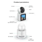1080P Smart Screen Home Security CCTV Indoor Camera, Nightvision, Motion Detection, Video Call - White - Image 2