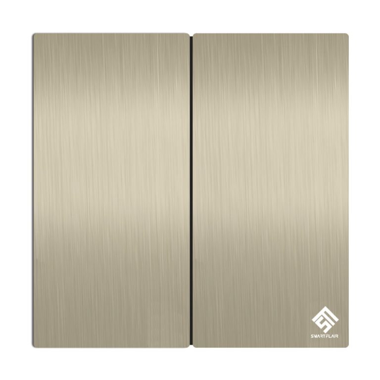 2 Gang 2 Way Mechanical Switch Champagne Gold