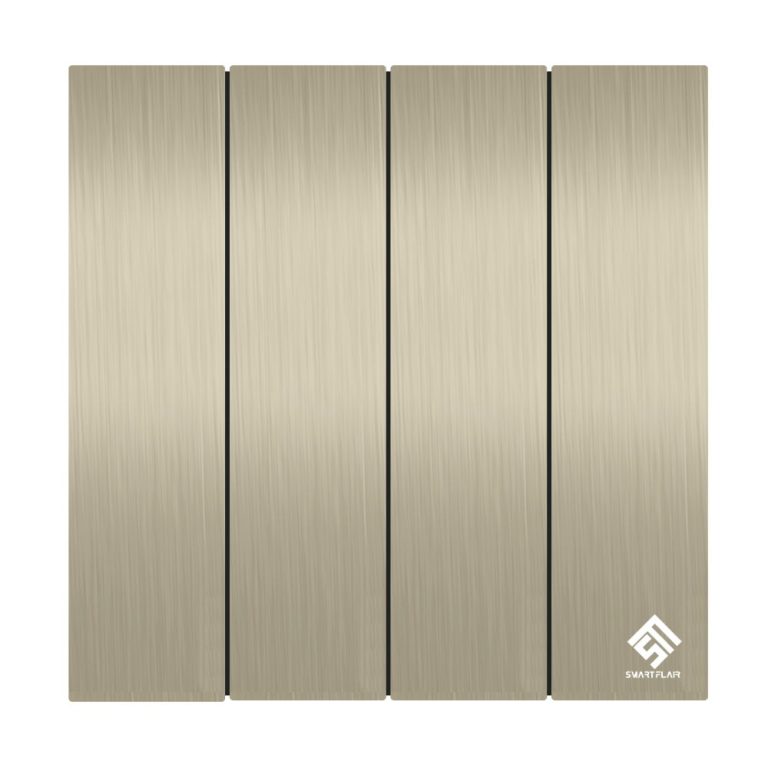 4 Gang 1 Way Mechanical Switch Champagne Gold