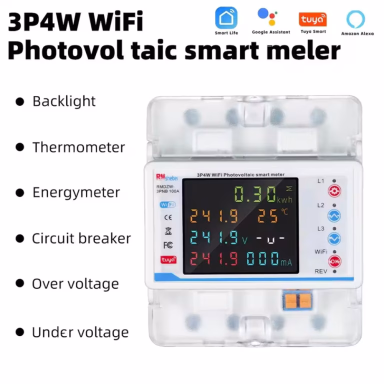 3P4W WiFi Photovoltaic Smart Meter with Tuya