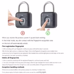 Fingerprint Smart Padlock – USB Rechargeable Lock