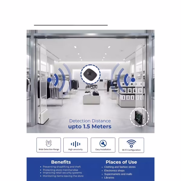 Acrylic RF EAS Mono Antenna Security Gate System
