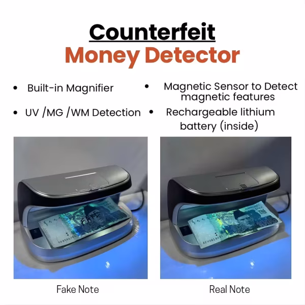 Counterfeit Money Detector with UV MG & WM Detection