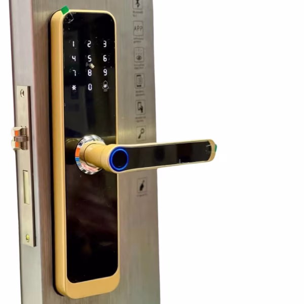 Smart Handle Door Lock with Fingerprint & Touch Keypad