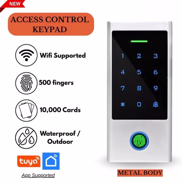 WiFi Fingerprint RFID Access Control Keypad Metal Body (1)
