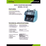 CX-110 Single Pocket Note Counting Machine With Fake Note Detection