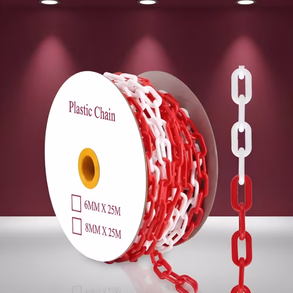 Plastic Safety Chain Roll 6mm x 25M / 8mm x 25M