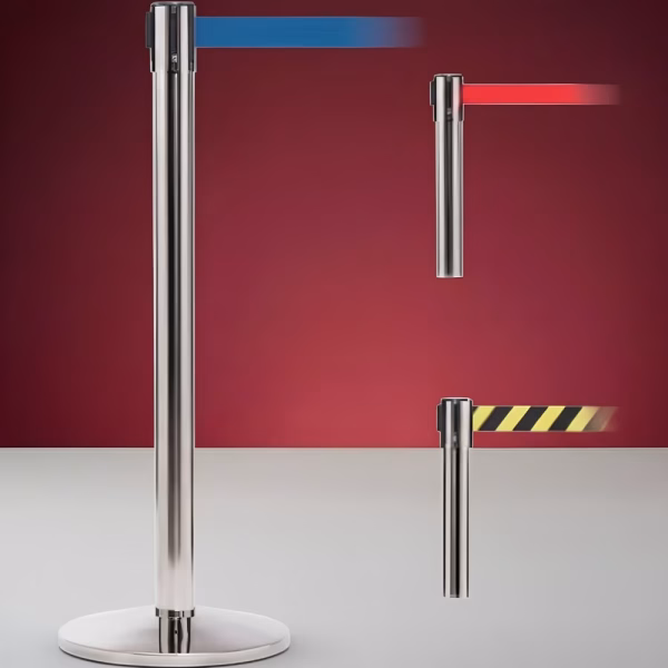 Retractable Belt Barrier Queue Pole