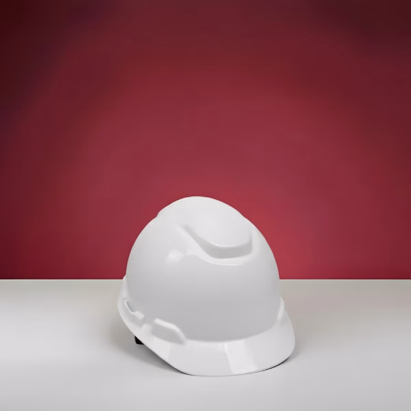 White Safety Helmet with Adjustable Harness