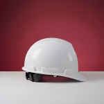 White Safety Helmet with Adjustable Harness