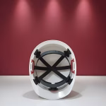 White Safety Helmet with Adjustable Harness