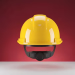 Yellow Safety Helmet with Adjustable Ratchet