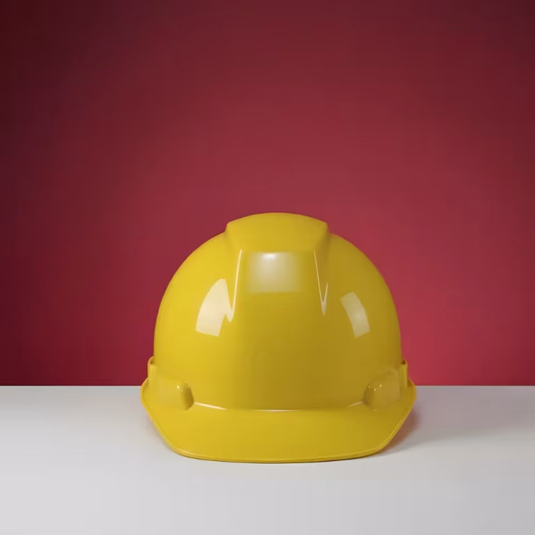 Yellow Safety Helmet with Adjustable Ratchet