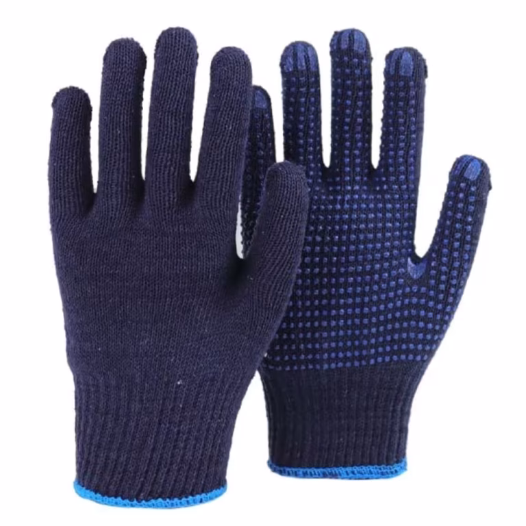 Blue Dotted Grip Safety Gloves