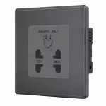 Dark Grey Dual Voltage Shaver Socket 115V/240V for Bathroom – Shavers Only Electrical Outlet
