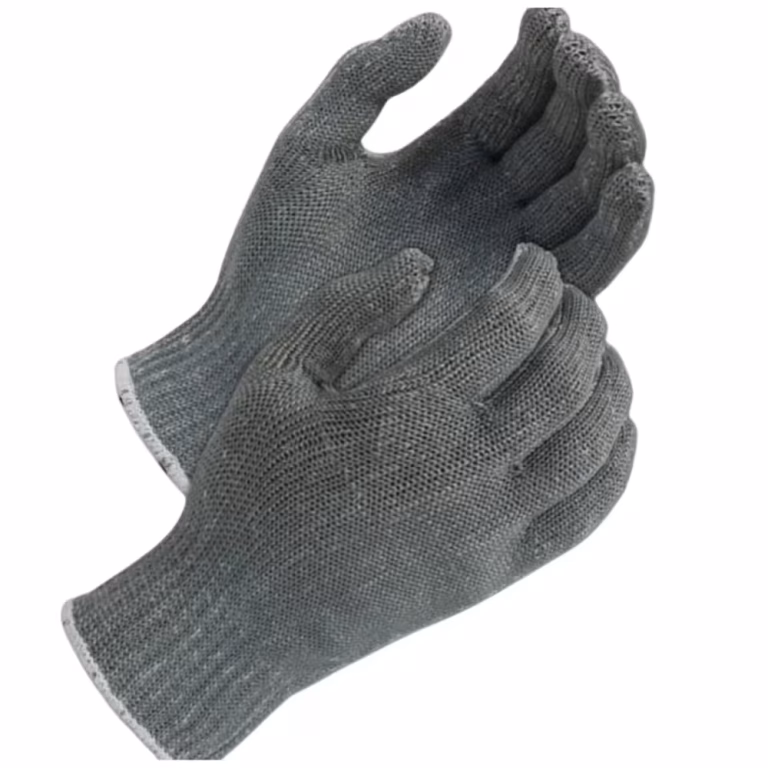 Grey Knitted Safety Gloves