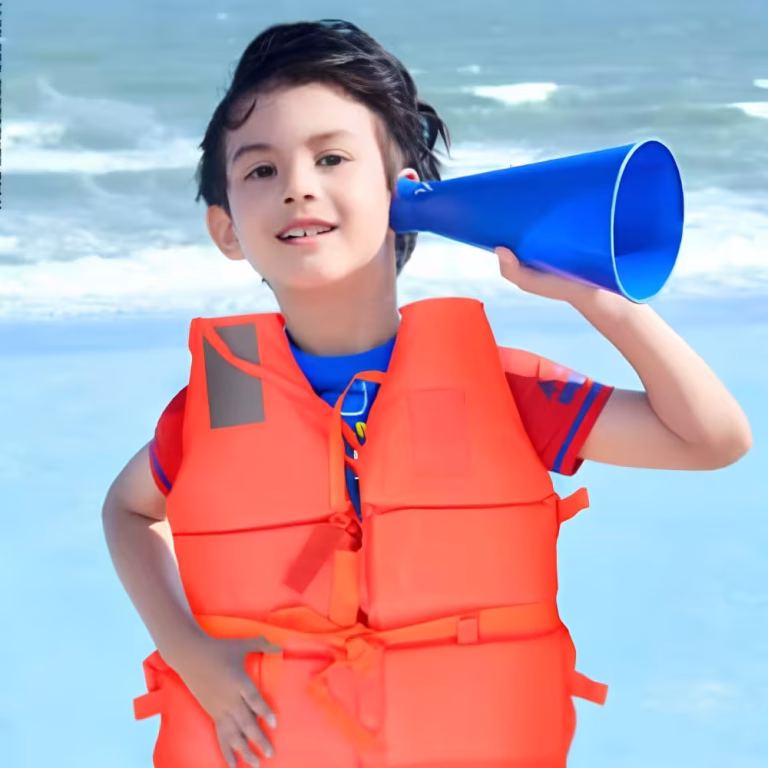 Orange Life Jacket Vest with Hood